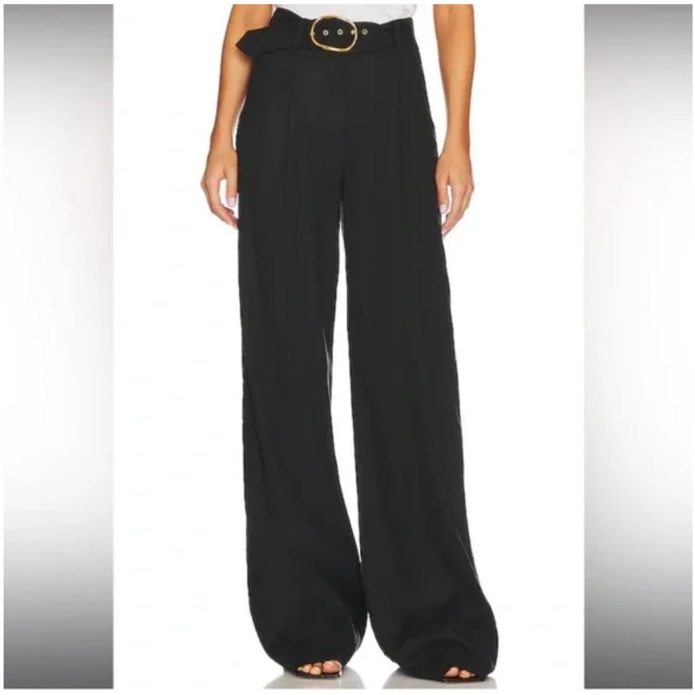 Veronica Beard Belted Linen Trousers